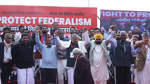 The protest was led by Kerala Chief Minister Pinarayi Vijayan