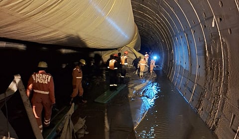 Telangana: NDRF teams 50 meters away from workers trapped in collapsed tunnel