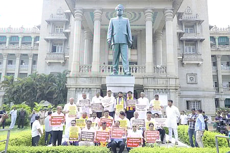 Karnataka BJP protests against suspension of 18 MLAs, demands immediate revocation