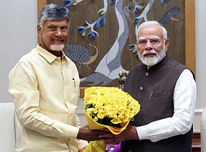 Andhra Pradesh Chief Minister N. Chandrababu Naidu and Prime Minister Narendra Modi