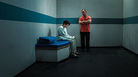 Owen Cooper and Stephen Graham in a still from ‘Adolescence’