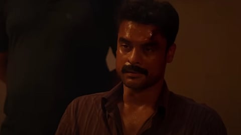 Screengrab from Narivetta. Tovino Thomas in frame