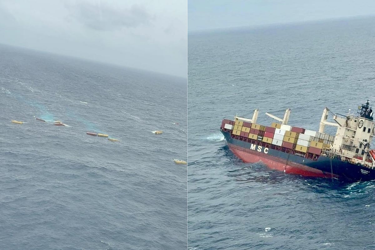 Container ship capsizes off Kerala coast; 21 rescued, 3 remain onboard ...