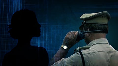 Image featuring a police officer and a woman, used for representation. 