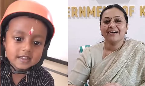 side by side image of Trijal S Sundar and Veena George