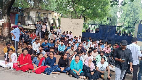 Students of Nizam College protest closing of mess
