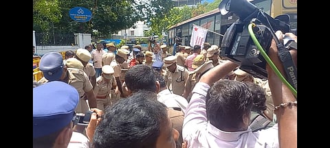 police haul activists into bus