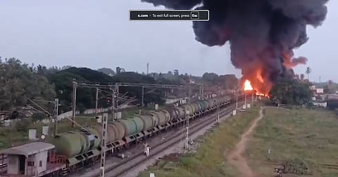10 Chennai trains cancelled after goods wagon catches fire in Tiruvallur
