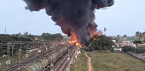 Residents evacuated after diesel-laden train catches fire in TN's Tiruvallur