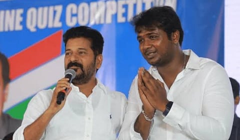 Telangana CM Revanth Reddy with singer Rahul Sipligunj