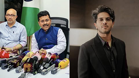 Customs commissioner Dr T Tiju, Dulquer Salman (L to R)