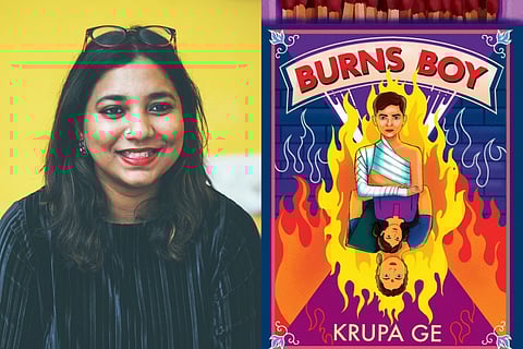 Krupa Ge (left), Cover of Burns Boy (right)