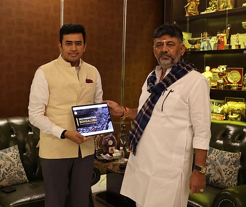 Tejaswi Surya meets DK Shivakumar