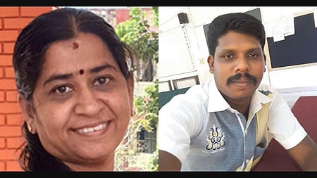 Dr CN Vijayakumari (left), Vipin Vijayan (right)