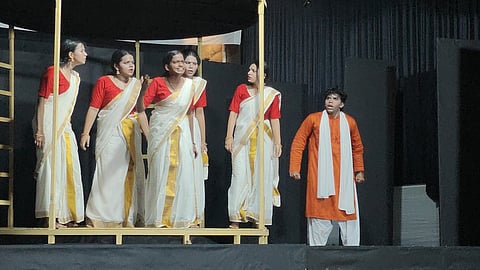 image featuring six students performing the play 