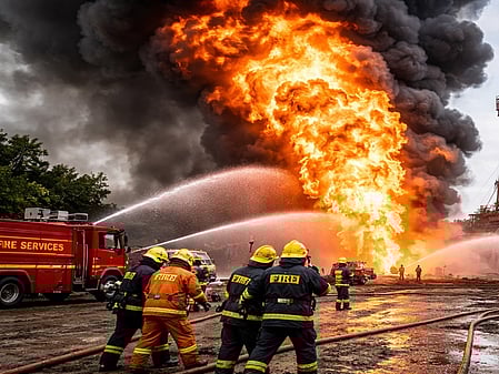 Andhra CM Chandrababu Naidu conducts aerial survey of ONGC well blowout