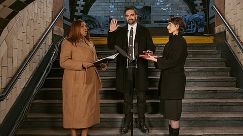 Zohran Mamdani being sworn in as the Mayor of New York City
