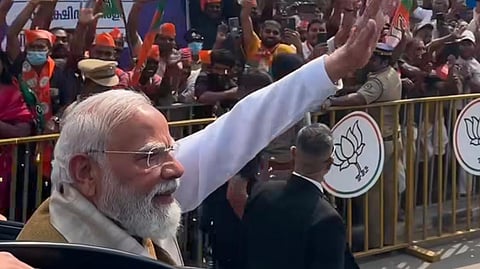 Image featuring Narendra Modi in Thiruvanathapuram during his visit 
