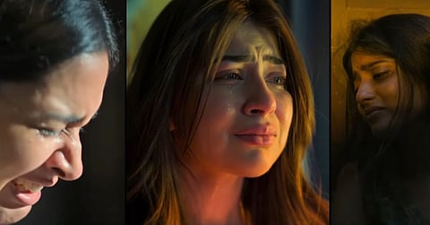 Three women in the film side-by-side