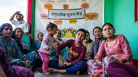 Women and children at a Community Information Resource Centre (CIRC), Dharchula, Uttarakhand