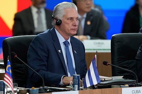 Cuba's President Miguel Diaz-Canel attends the 17th annual BRICS summit in Rio de Janeiro, July 6, 2025. 