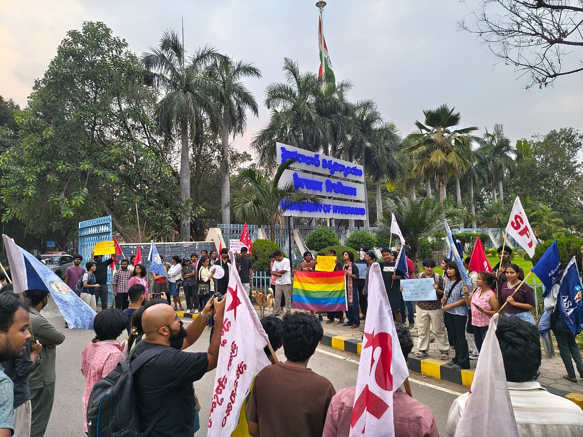‘Restore right to self-determination’: UoH students protest trans amendment bill