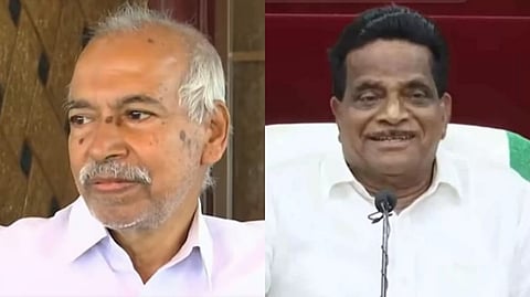 Side-by-side images of V. Kunhikrishnan and T.K. Govindan, both former CPI(M) leaders in Kannur, who are contesting as Independent candidates in the 2026 Kerala Assembly elections.