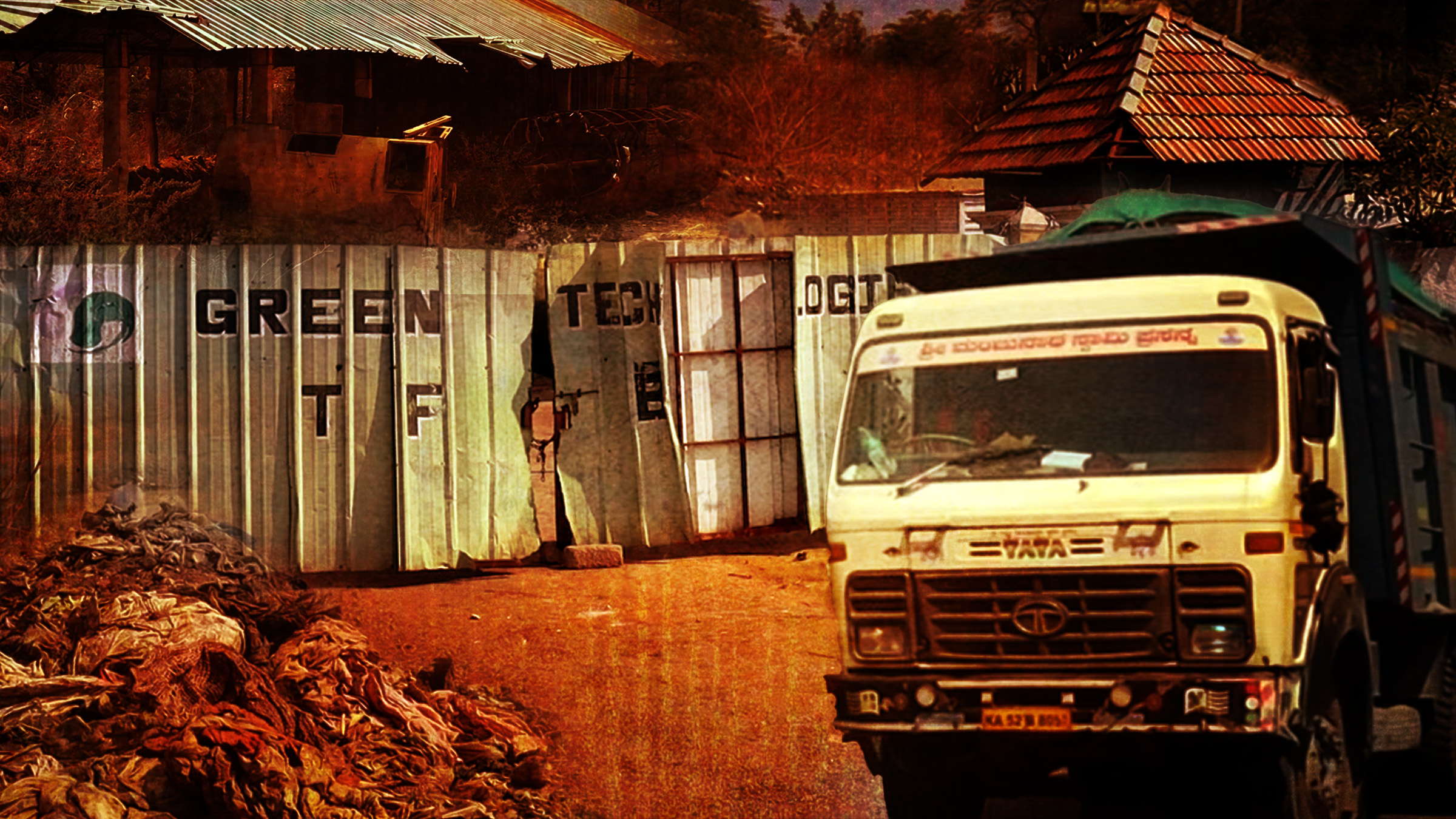 A truck outside closed Terra Firma waste plant.
