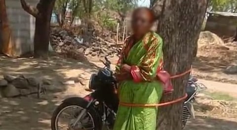 Anganwadi teacher tied to tree in Telangana over husband’s alleged fraud, five held 