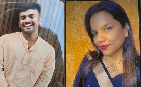 Victim Kiran (left) and accused Prema (right) in the Bengaluru fire murder case.
