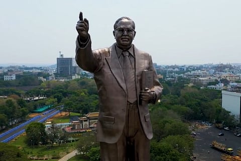 BR Ambedkar statue at  Hyderabad drone visuals 