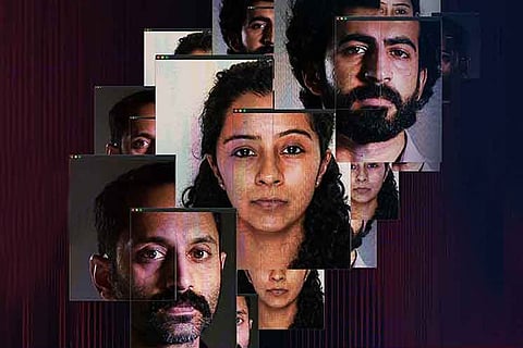 Darshana Rajendran, Fahadh Faasil and Roshan Mathew in CU Soon poster