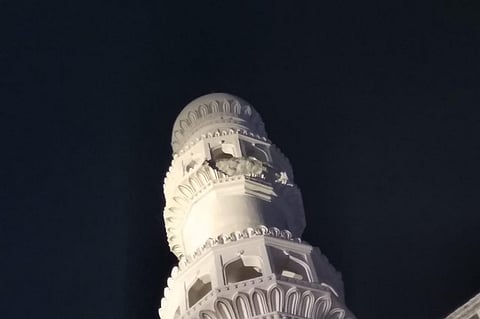 Hyderabad’s Charminar suffers damage as a chunk falls off minaret, ASI takes up repairs