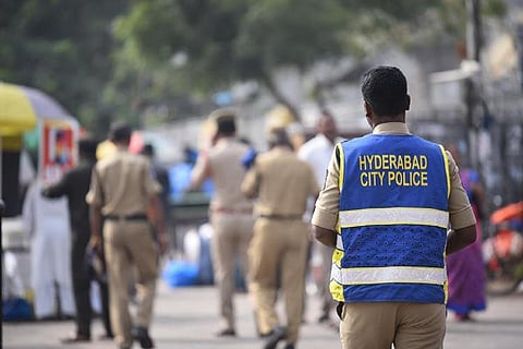 File image of a Hyderabad police official