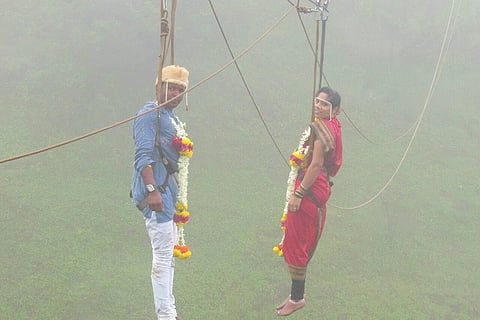 Maharashtra couple marry mid-air- 600-feet above valley