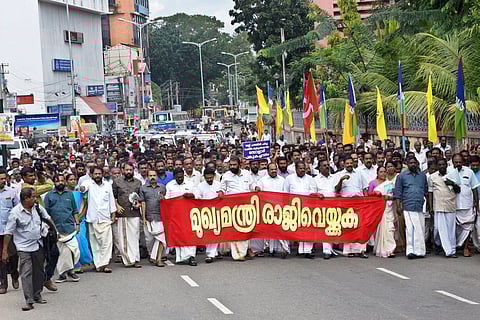 LDF March to Kerala Secretariat calling for CM's resignation