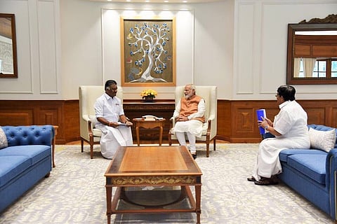 OPS meets PM Modi, denies differences with CM Palaniswami