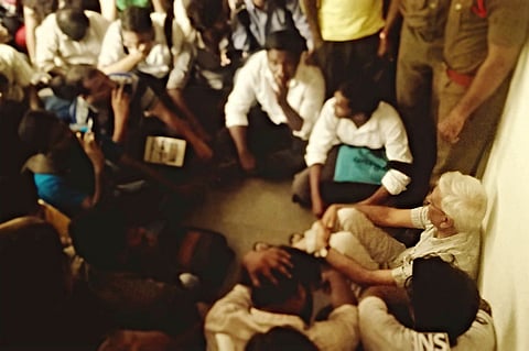 Teachers and students at Hyderabad University gherao VC with list of demands