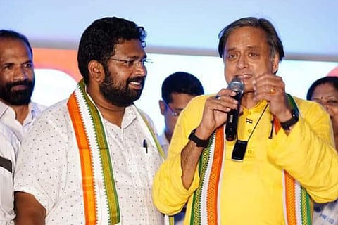 Congress leaders Shashi Tharoor and KS Sabarinadhan 