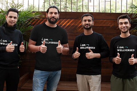 Yuvraj Singh with Wellversed co-founders