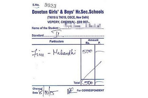 Punishment or plunder? Chennai schools fines child Rs. 500 for sporting mehendi