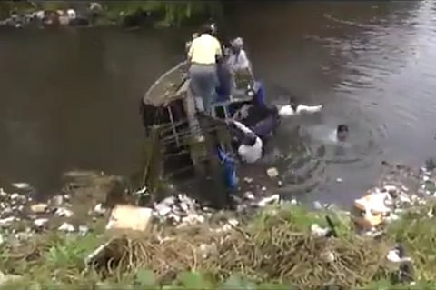 Video: Goa mayor topples and falls into a creek while showing off a new weeding machine