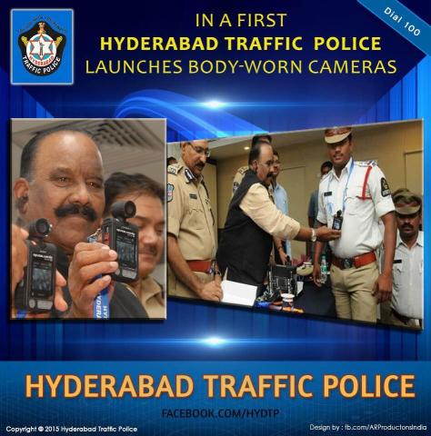 In a bid to increase transparency, Hyderabad traffic police launch body-worn cameras