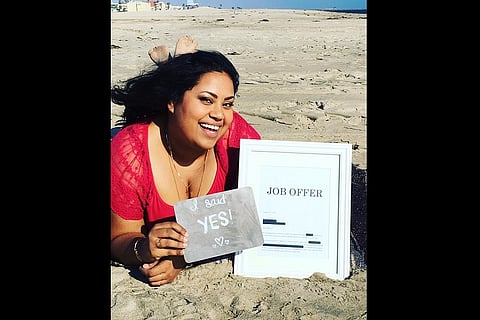 In pictures: Ecstatic she was hired, this woman did a ‘romantic’ photoshoot with the job offer