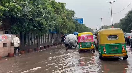 Heavy rain lashes Delhi; IMD issues yellow and orange alerts, flight operations hit