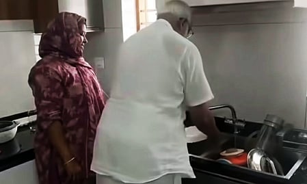 M A Baby washing his own plate during door-to-door campaign triggers online storm