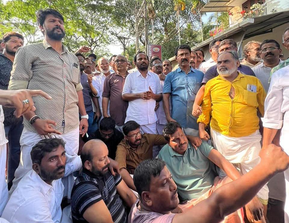 BJP accused of distributing food kits, Congress leader TN Prathapan detained for protest