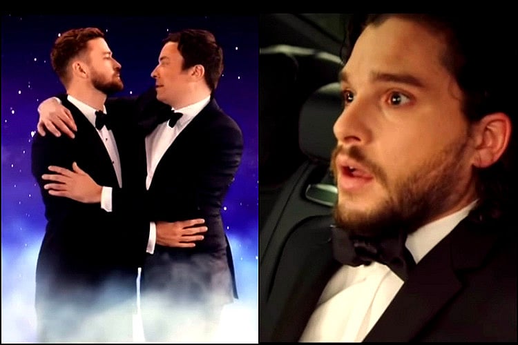 Watch In hilarious Golden Globes opening act, Jimmy Fallon waltzes