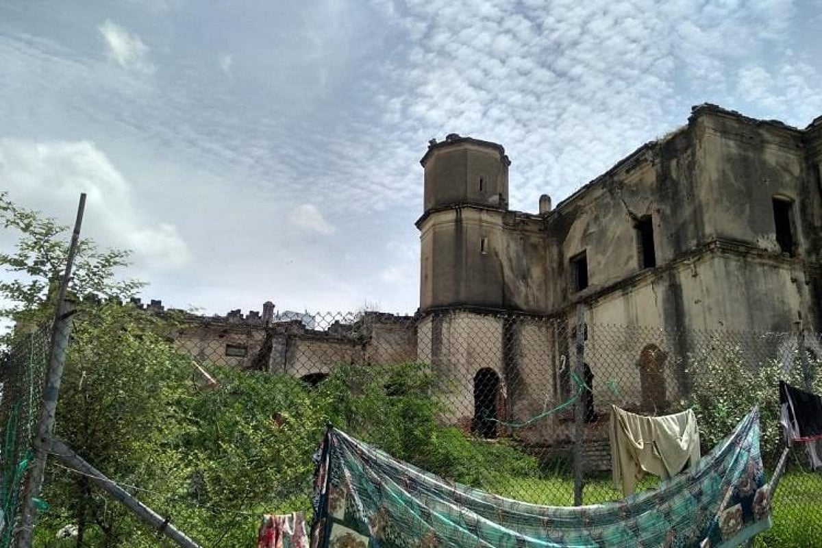 Portion of Hyderabad's Mahboob Mansion collapses due to rains