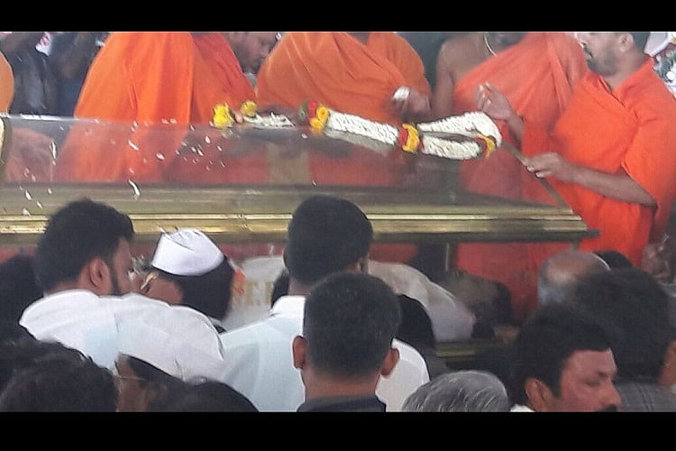 Ahead of cremation, public pay respects to Siddaramaiah's son Rakesh in